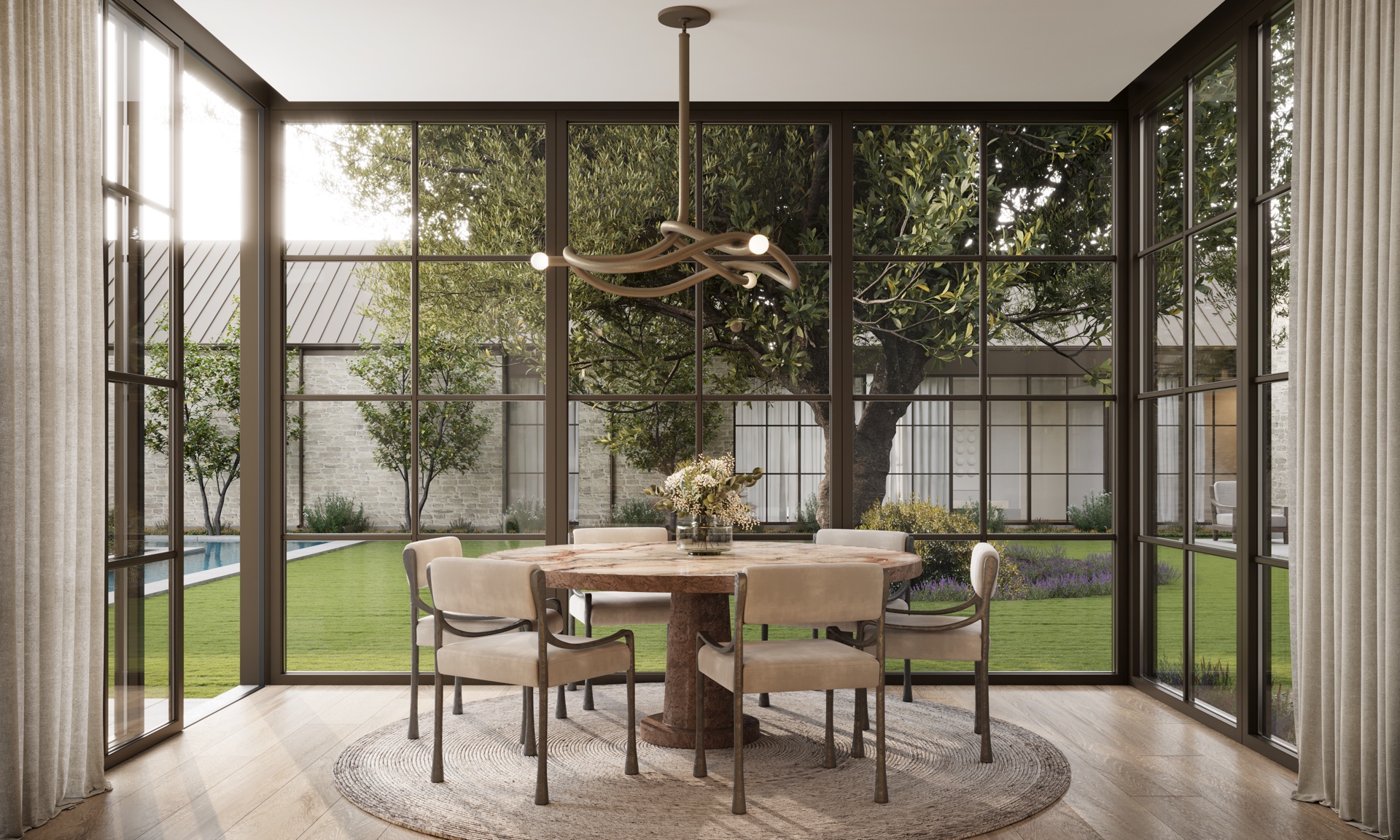 Cozy dining nook — photorealistic interior rendering